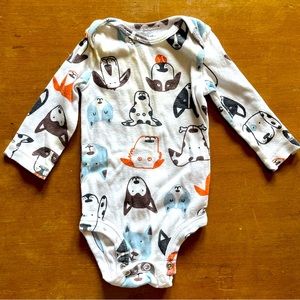 Carter’a Long Sleeve Dog Print Onesie 3 months